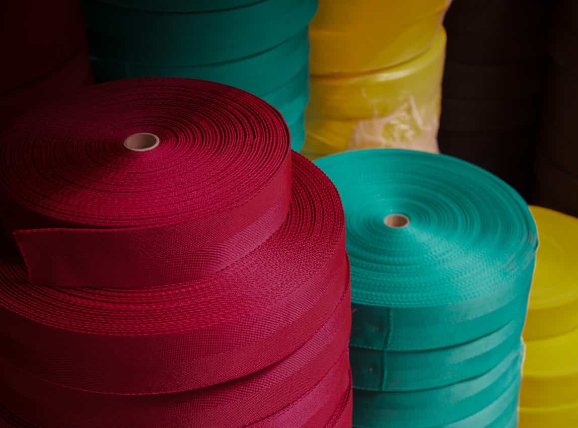 Webbing and tape stacked, webbing supplier.